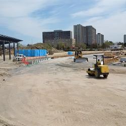 Overview of the current progress, looking south to Queen Street